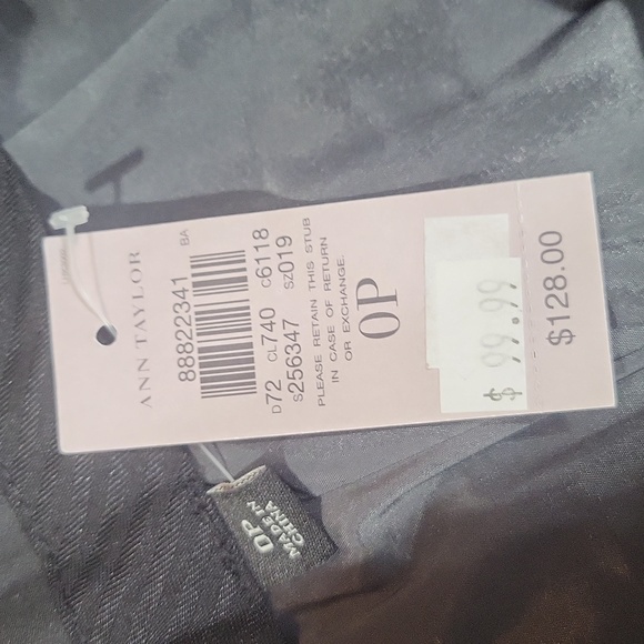 ANN TAYLOR Black Gray Signature Fit Trouser Leg Relaxed Fit Wool Blend Pant - Picture 9 of 14